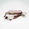 Bijoux de sac avec brut de quartz et rhodochrosite.