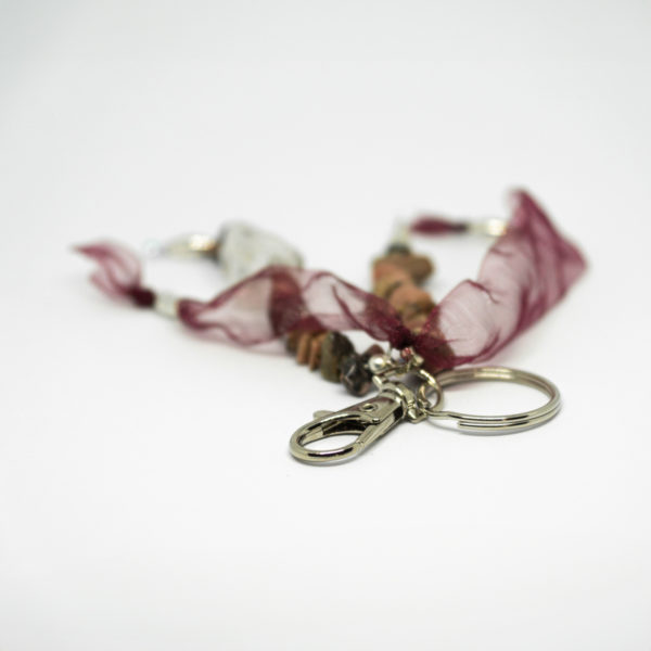 Quartz avec unakite porte clé.